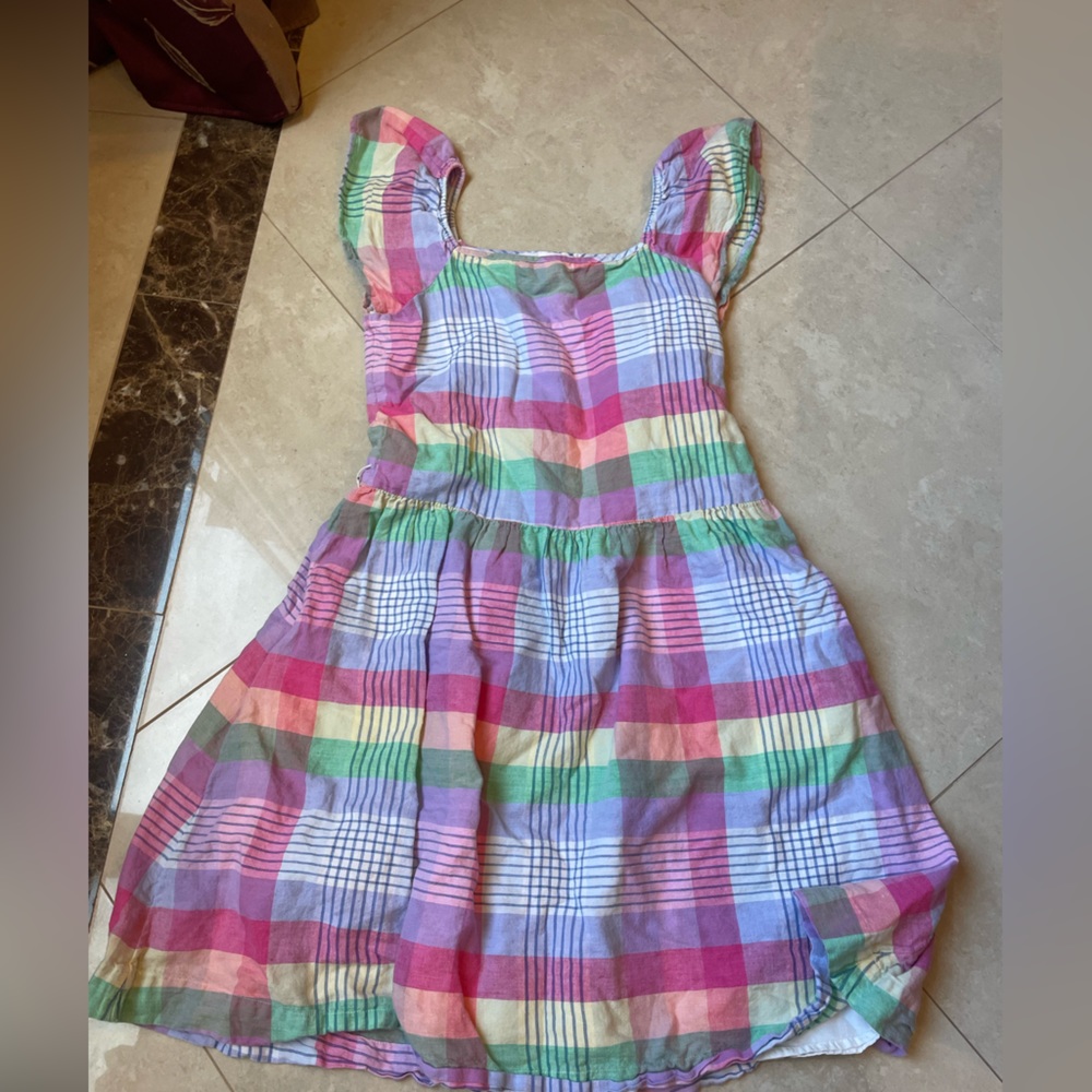 Gingham pattern sun dress